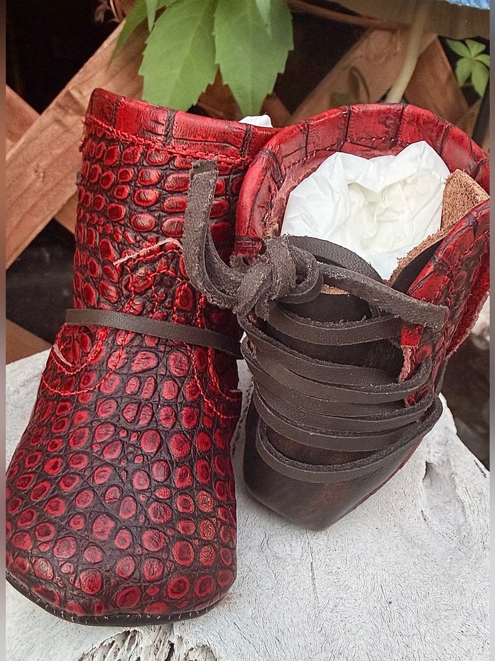 FREEBIRD Baby Red Leather Western Boots 3-6M NEW - Picture 3 of 4